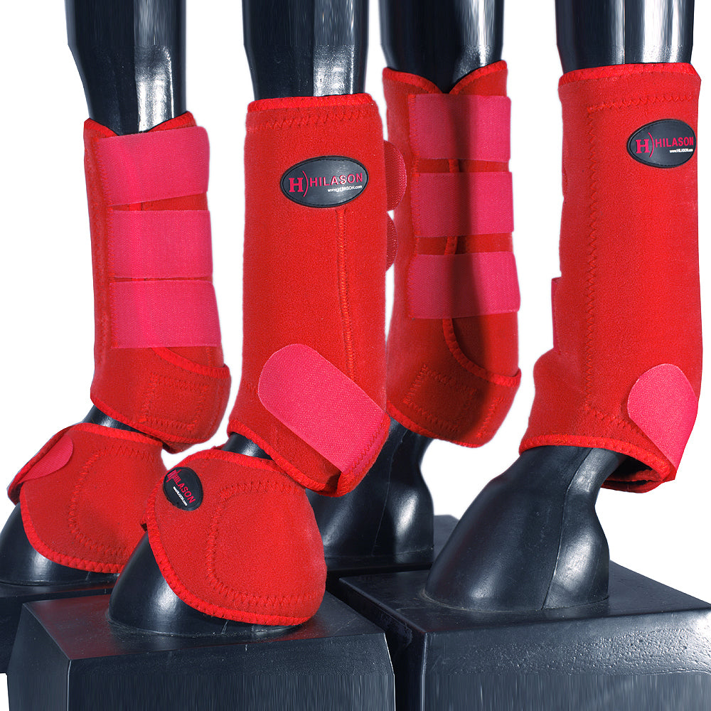 HILASON L M S Horse Front Rear Hind Leg Sport Boots &amp; Bell Boots 6 Pack
