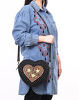 American Darling Canteen Hand Tooled Genuine Leather women bag western handbag purse