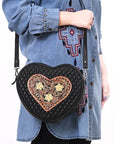 American Darling Canteen Hand Tooled Genuine Leather women bag western handbag purse