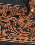 American Darling Jewelry Case Hand Tooled Hair-On Genuine Leather Women Bag Western Handbag Purse