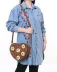 American Darling Canteen Hand Tooled Genuine Leather women bag western handbag purse