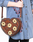 American Darling Canteen Hand Tooled Genuine Leather women bag western handbag purse