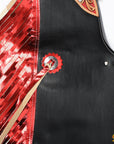Hilason Western Pro Rodeo Bull Riding Chaps Leather Youth Kid