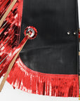 Hilason Western Pro Rodeo Bull Riding Chaps Leather Youth Kid