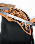 Hilason Western Pro Rodeo Bull Riding Chaps Leather Youth Kid