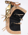 Hilason Western Pro Rodeo Bull Riding Chaps Leather Youth Kid