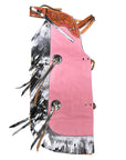 Hilason Western Pro Rodeo Bull Riding Chaps Leather Youth Kid