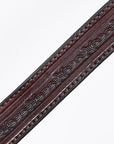Hilason Western Horse Genuine Leather Headstall Breast Collar Brown Barb Wire Hand Tooled Stainless Steel Hardware