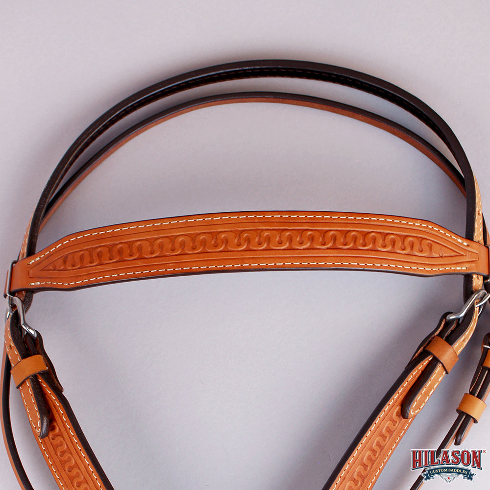 HILASON Western Genuine American Leather Horse Headstall &amp; Breast Collar Set Tan
