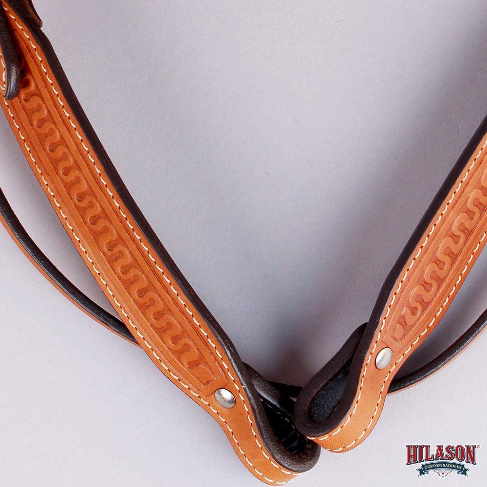 HILASON Western Genuine American Leather Horse Headstall &amp; Breast Collar Set Tan
