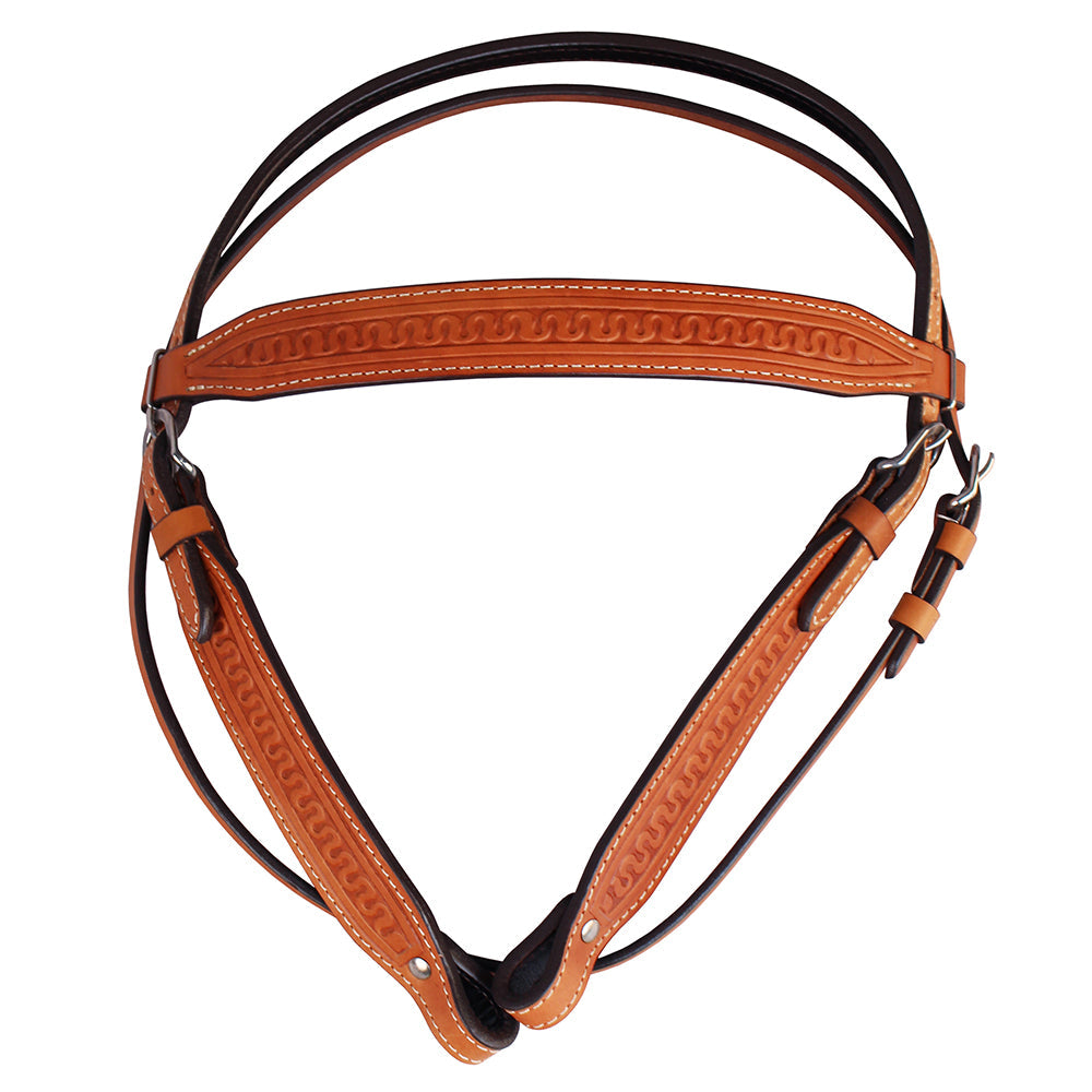 HILASON Western Genuine American Leather Horse Headstall &amp; Breast Collar Set Tan