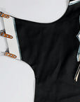 Hilason Bull Riding Pro Rodeo Chaps Black Genuine Leather Bronc Show Adult Safety Protective Horse Riding Chaps