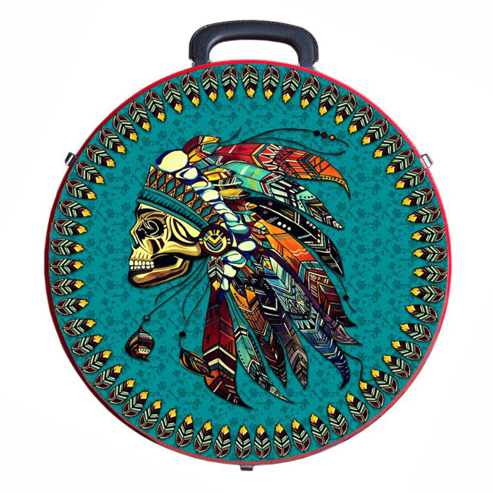 Hilason Medium 4 Rope Capacity Can With Attractive Printed Genuine Leather Trim