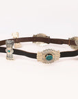 American Darling Genuine Leather Women Belt Dark Brown With Concho 51 Inches
