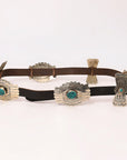 American Darling Genuine Leather Women Belt Dark Brown With Concho 51 Inches