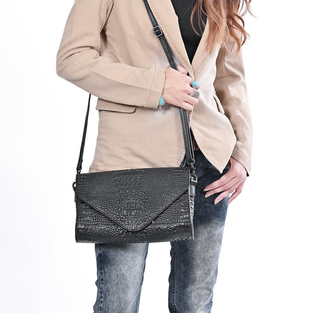 American Darling Women&#39;s Envelope Bag Western Crocodile Genuine Leather Handbag and Ladies Purse