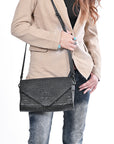 American Darling Women's Envelope Bag Western Crocodile Genuine Leather Handbag and Ladies Purse
