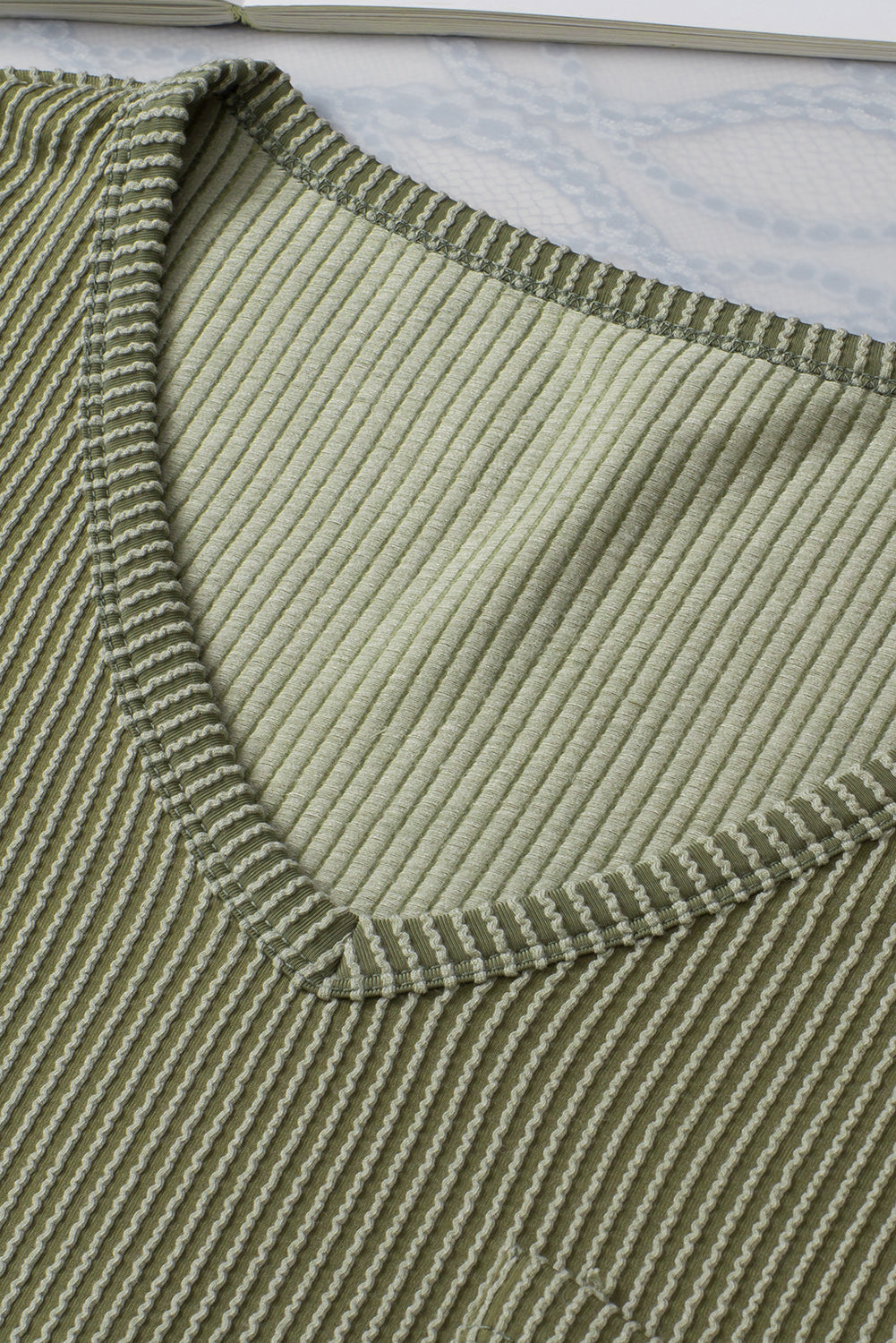 Corded Short Sleeve V-Neck Top