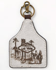 American Darling Hair-On Genuine Leather Keyring Beautiful Horse Print