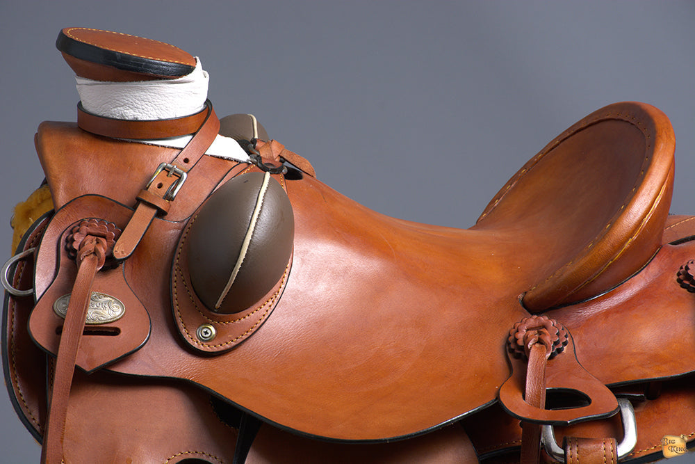 15 In HILASON Western Horse Wade Saddle Genuine Leather Ranch Roping Brown