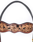 HILASON Western Horse Floral Hand Carved Tack Set Genuine Leather Brown