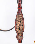 HILASON Western Horse Floral Hand Carved Tack Set Genuine Leather Brown