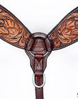 HILASON Western Horse Hand Carved American Leather Breast Collar Headstall