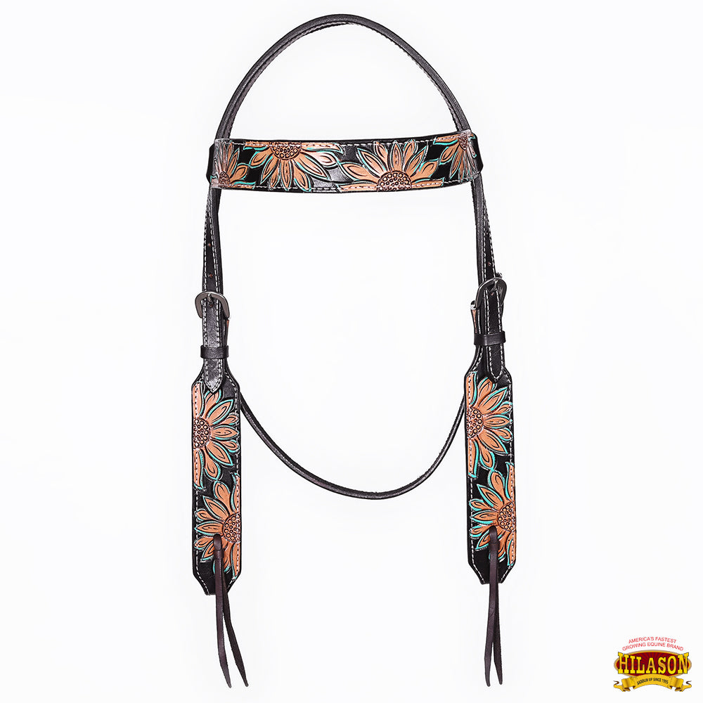 HILASON Western Horse Hand Carved American Leather Breast Collar Headstall