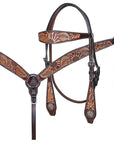 HILASON Western Horse Hand Carved American Leather Breast Collar Headstall