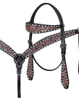 HILASON Western Horse Hand Carved American Leather Breast Collar Headstall