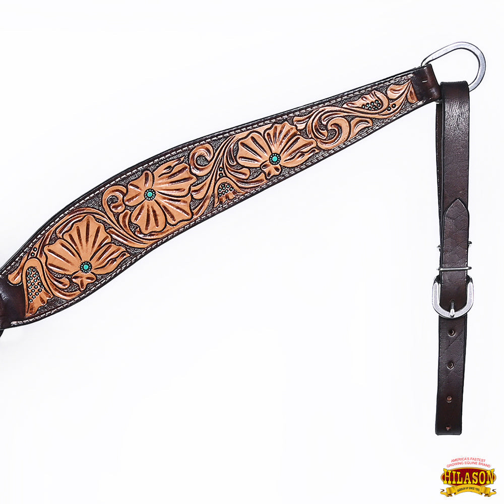 HILASON Western Horse Hand Carved American Leather Breast Collar Headstall