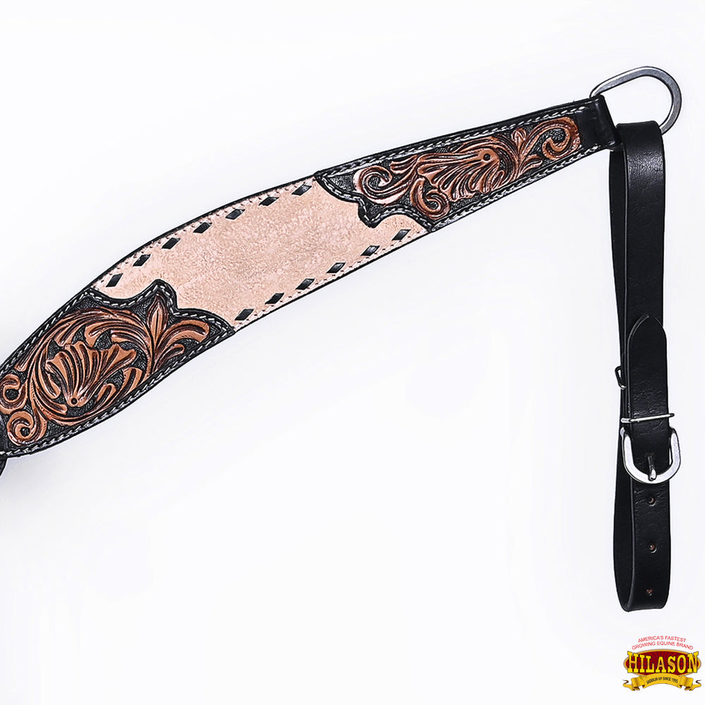 HILASON Western Horse Hand Carved American Leather Breast Collar Headstall