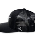 Rope Smart Western Style Mesh Flat Retro Trucker Fit Snapback Red Patch Cap
