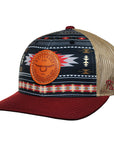 Rope Smart Western Style Mesh Flat Retro Trucker Fit Snapback Red Patch Cap