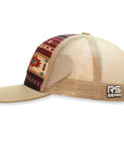 Rope Smart Western Style Mesh Flat Retro Trucker Fit Snapback Red Patch Cap
