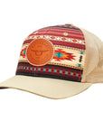 Rope Smart Western Style Mesh Flat Retro Trucker Fit Snapback Red Patch Cap
