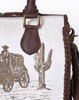 American Darling Tote Hand Tooled Hair-On Genuine Leather Women Bag Western Handbag Purse