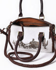 American Darling Tote Hand Tooled Hair-On Genuine Leather Women Bag Western Handbag Purse