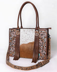 American Darling Hand Tooled Hair On Genuine Leather Women Bag Western Handbag Purse