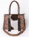 American Darling Hand Tooled Hair On Genuine Leather Women Bag Western Handbag Purse
