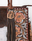 American Darling Hand Tooled Hair On Genuine Leather Women Bag Western Handbag Purse