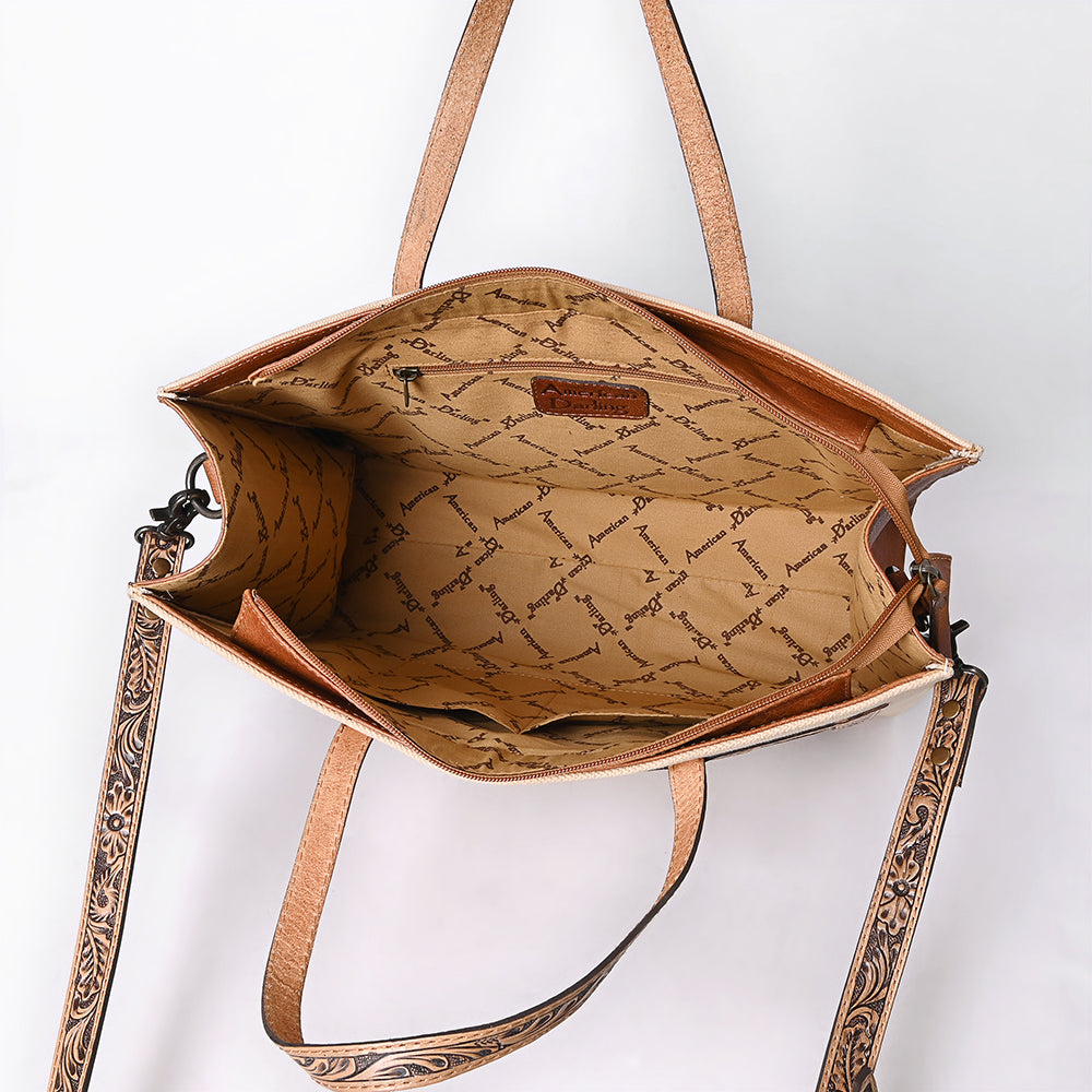 American Darling Tote Hand Tooled Saddle Blanket Genuine Leather Women Bag Western Handbag Purse