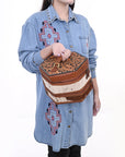 American Darling Jewelry Case Hand Tooled Genuine Leather Women Bag Western Handbag Purse