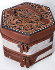 American Darling Jewelry Case Hand Tooled Genuine Leather Women Bag Western Handbag Purse