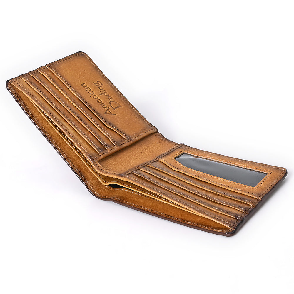 American Darling Wallet Genuine Leather Bifold Wallet For Men &amp; Women Unisex Purse |