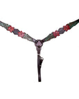 BAR H EQUINE Horse Hand Painted Breast Collar Headstall Genuine Leather Brown