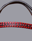 BAR H EQUINE Horse Hand Carved Breast Collar Headstall Genuine Leather Dark Brown