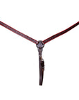 BAR H EQUINE Horse Hand Carved Breast Collar Headstall Genuine Leather Dark Brown