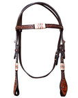 BAR H EQUINE Western Horse Genuine Leather Tack Set Dark Brown