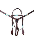 BAR H EQUINE Western Horse Genuine Leather Tack Set Dark Brown